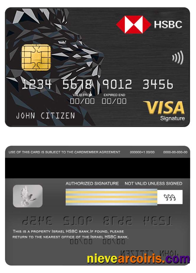 Israel HSBC Bank visa signature card 